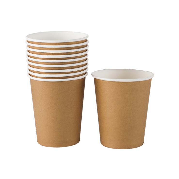 10 sztuk/zestaw jednokolorowe kubki jednorazowe 250ML papier typu kraft sok kubek do mleka środowiskowe zdrowie zaopatrzenie firm: K