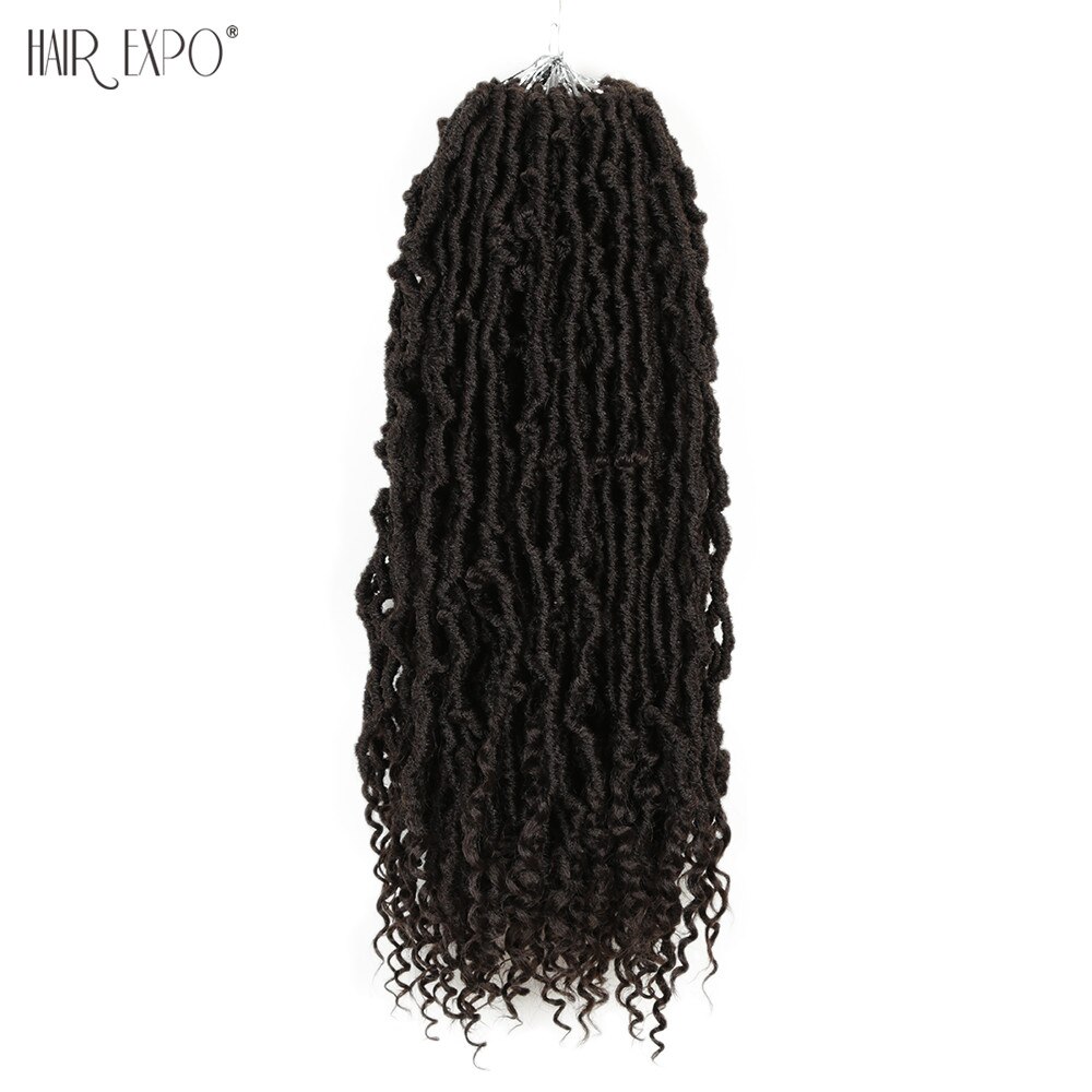 Dea da 20 pollici Faux Locs capelli all'uncinetto Nu Locs estensioni dei capelli intrecciate Ombre sintetiche parrucca di moda per capelli da donna Expo City: #4 / 5 Pz/lotto