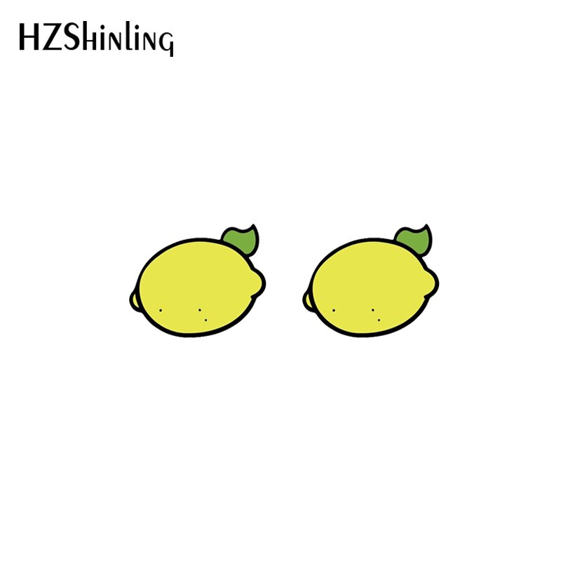 Pendientes de resina acrílica de limones, joyería hecha a mano, para niña, novedad de: 9