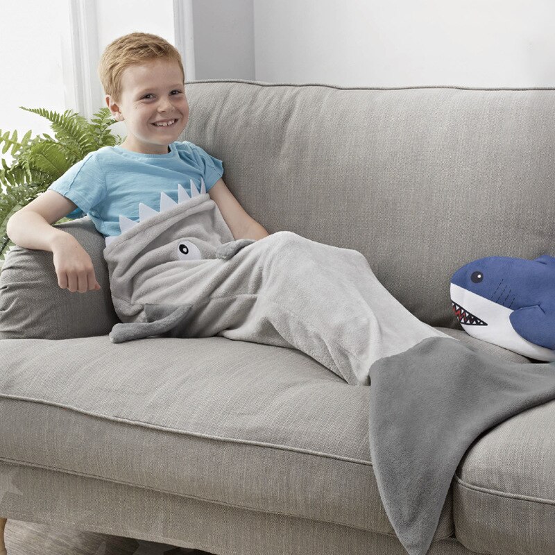 Hai havfrue hale teppe barn barn havfrue teppe sovesekk sovesofa kaste for barn hale teppe voksen sengeteppe: 03