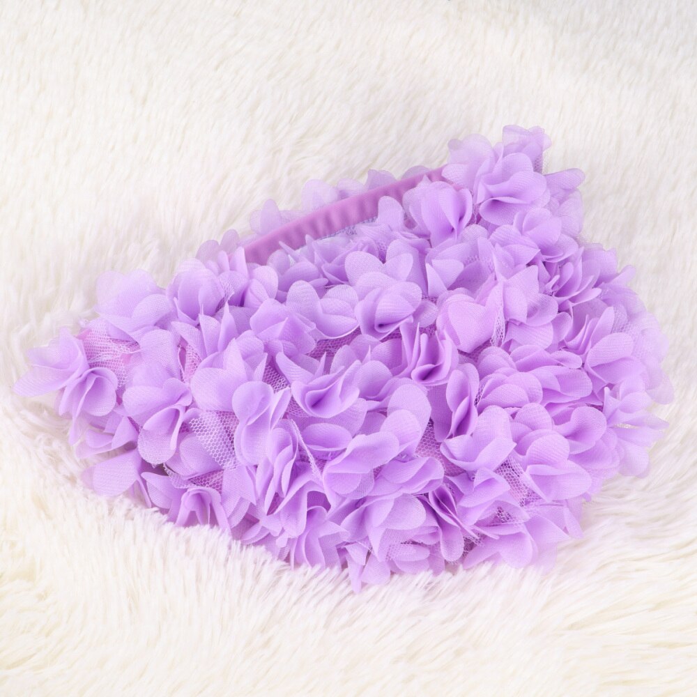 3D Flower Petals Shaped Swim Cap Swimming Hat Adults Bathing Cap Black: Violet