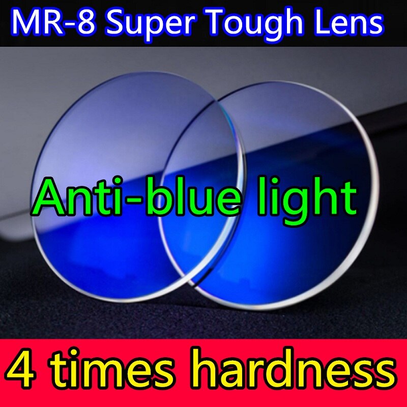 Super Tough MR-8 Serie Hardheid Anti Blauw Licht Lens Dunne 1.56 1.61 1.67 Hars Hmc Optische Bijziendheid Hyperopie Lenzen