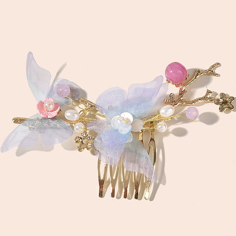 Tissage de perles en cristal, peignes de mariage, accessoires de cheveux pour mariée, serre-tête de fleur, bijoux d&#39;ornement de cheveux pour femmes: GKY1200