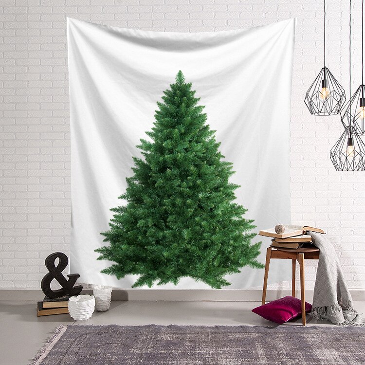 Tapisserie de noël maison tenture murale Polyester arbre de noël motif couverture salon accessoires décoratifs: 5