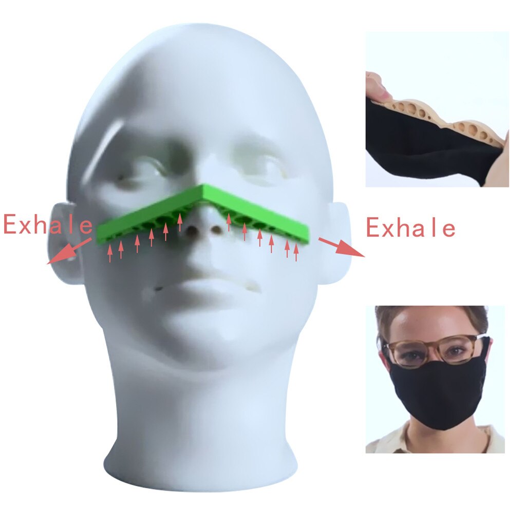 Masque facial en Silicone, 5 pièces, pont nasal, augmente l'espace de respiration, aide à respirer en douceur, Anti-buée, lunettes q7
