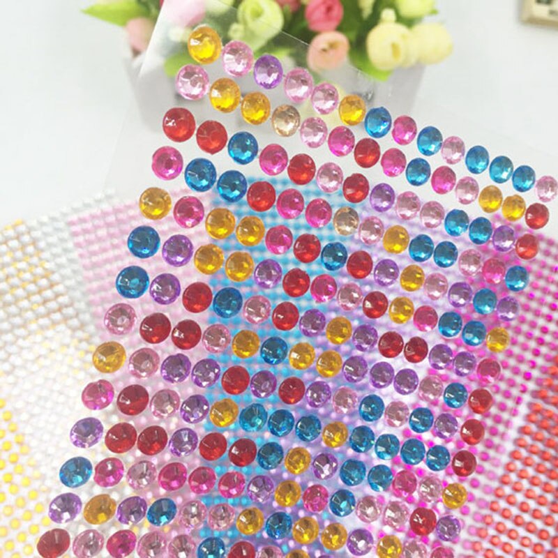 5mm Steentjes Acryl Zelfklevende Stickers Sparkle Gems Craft DIY Decal Scrapbooking Steentjes Stickers PC Mobiele Decor