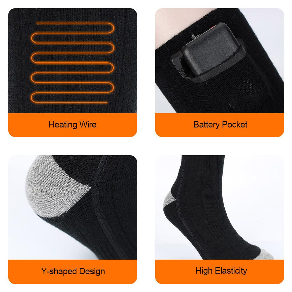 Electric Heated Socks - USB Rechargeable - Adjustable Temperature - Unisex Thermal Winter Socks