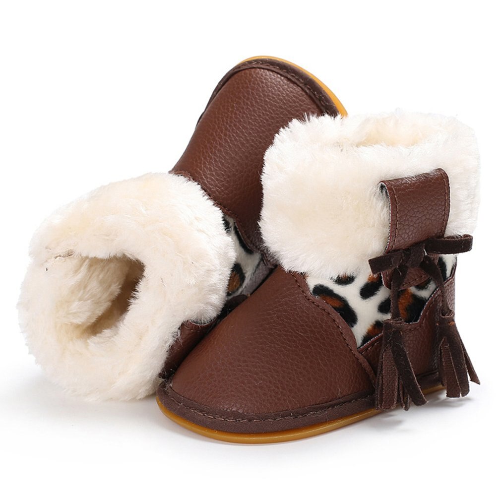 Neugeborenen Winter Weiche Warme Baby Mädchen Schnee Stiefel Ersten Wanderer Kleinkind Stiefel: Braun 13CM