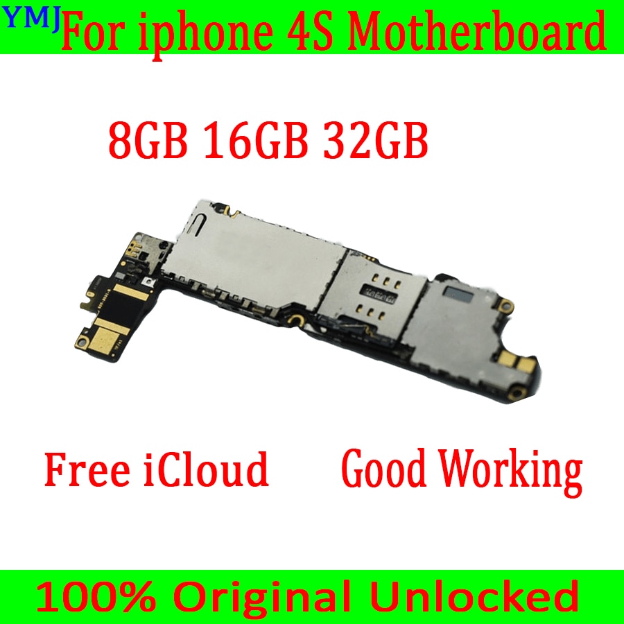 8Gb/16Gb/32Gb Voor Iphone 4 4S 5 5C 5S Moederbord Met Ios systeem, originele Ontgrendeld Voor Iphone 4S Moederbord Met Volledige Chips