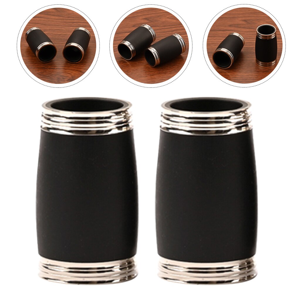 2pcs Clarinet Metal Two-section Tubes Clarinet Replacement Tuning Tube Parts: 5.4X3.12CM