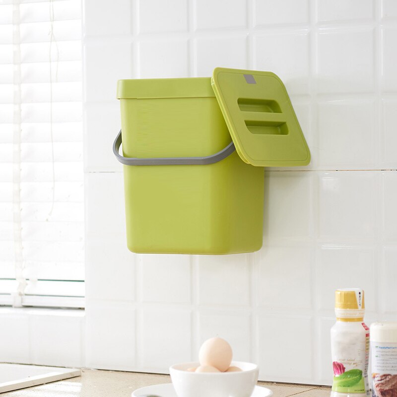 3 in 1 Kitchen Trash Can Kitchen Waste Bin Wall Mounted Dustbin Zero Waste Garbage Bin Kitchen Hanging Trash Bin Cabinet Door