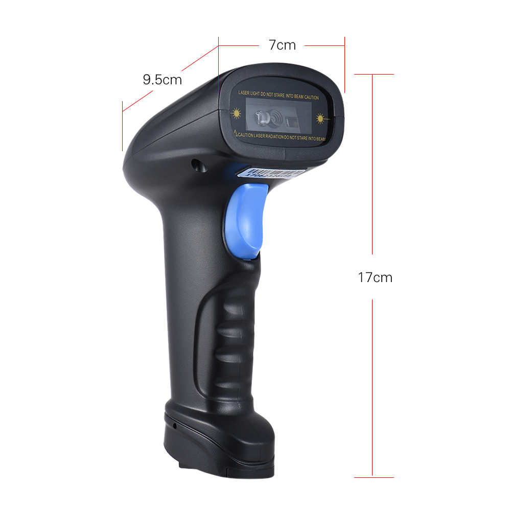 Aibecy Handheld 2.4G Wireless 1D/2D/QR Barcode Scanner Bar Code Reader with USB Receiver 2100 Code Storage Capacity for POS shop