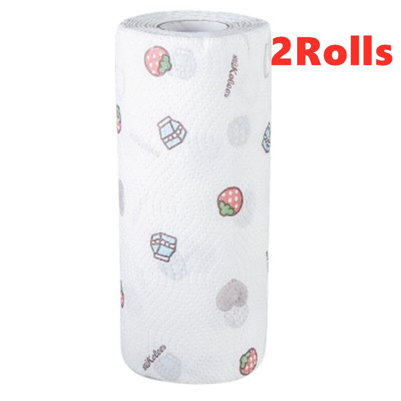 Kitchen Paper Roll Paper Towels 2 Layers Soft Water & Oil Absorption Toilet Roll Papers 2 Rolls for Home Kitchen Bathroom
