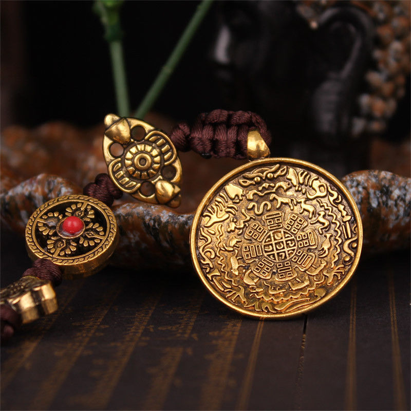 Colgante Budista Tibetano Tíbet Sidpaho Zodiaco Vajra Dorje nudo sin fin amuleto