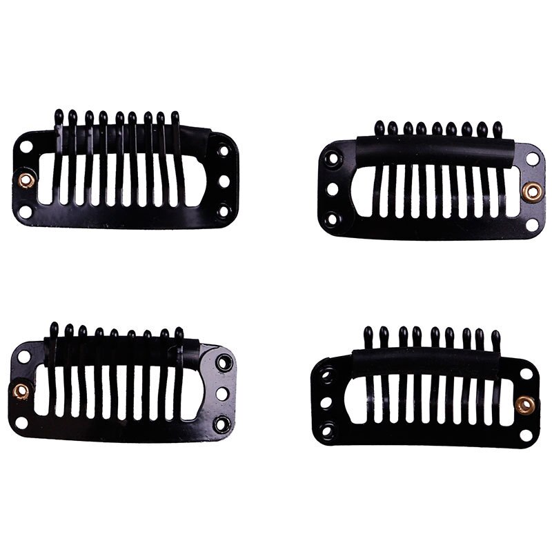 Clip de pelo Snape de 9 dientes de 3,2 cm para extensiones de cabello tejido de trama y pelucas, respaldo de silicona 100pc/bolsa