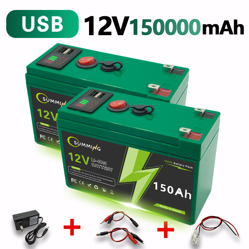 12V 150Ah Lithium wiederaufladbare LiFeP04 Batterie 4000+Zyklen für Solarenergie, USV, Roller, Elektroräder, Fischfinder, gebaut mit BMS