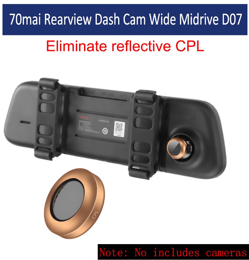 Voor 70mai Achteruitkijkspiegel Dash Cam Breed Mi Drive D07 Gold Cpl Polarisatie Glas Cpl Filter Voor Xiao Mi 70mai Mi drive D07 Polarisator Glas