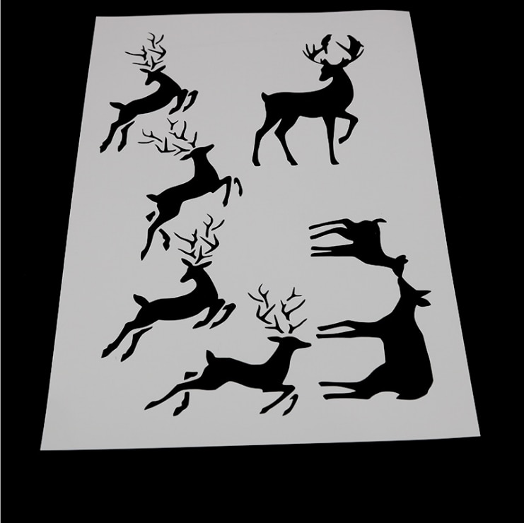 A4 29 * 21cm hoppe sika hjort kærlighed gør-det-selv stencils vægmaleri scrapbog farvelægning prægning album dekorativ papir kort skabelon