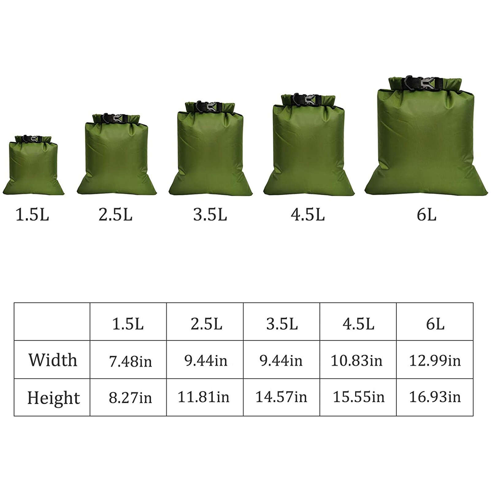 5 Pcs/Set Outdoor Swimming Waterproof Bag Camping Rafting Storage Dry Bags