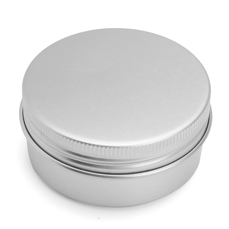 24/96pcs 50g Empty Refillable Bottles Aluminum Round Tin Cans Box Silver Cream Jar Pot Case Screw Thread Lid Lip Balm Container