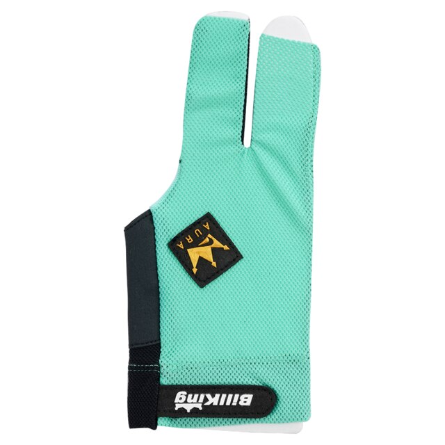 Billking – gant de billard coréen, 3 doigts, main gauche, pour la piscine, pour le Snooker, en maille, pour queue de poisson, accessoire: Green