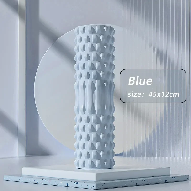 Rodillos de espuma para masaje muscular: rodillo de espuma de espalda de alta densidad para aliviar el dolor de espalda y recuperación muscular en piernas y brazos: Azul