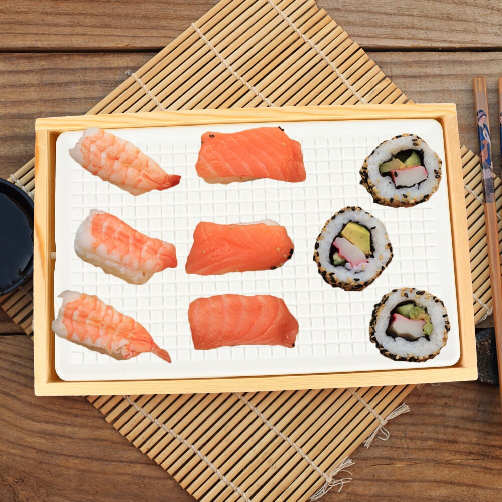 1 Set Zeevruchten Lade Duurzaam Houten Herbruikbare Sushi Zeevruchten Zalm Ijs Plaat Behouden Versheid Lade