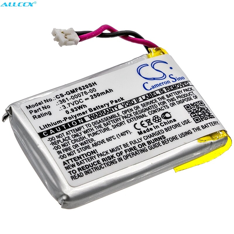 Cameron Sino 250mAh batterie 361-00076-00 pour Garmin Forerunner 620
