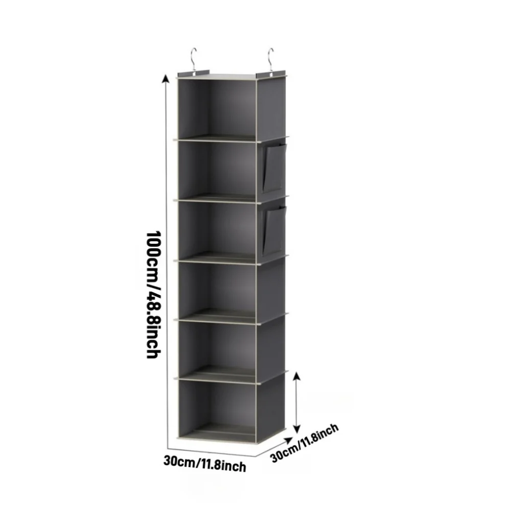 Soporte organizador de almacenamiento de ropa colgante para armario, organizador de guardarropa plegable, bolsa de almacenamiento de ropa y comestibles para armario,: XXL / Gris claro