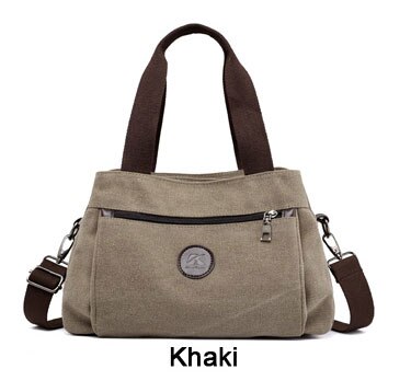 Handbags Women Bag Canvas Bag for Women Big Tote Female Handbags Lady Shoulder Messenger Bags Women Crossbody Bag: Khaki