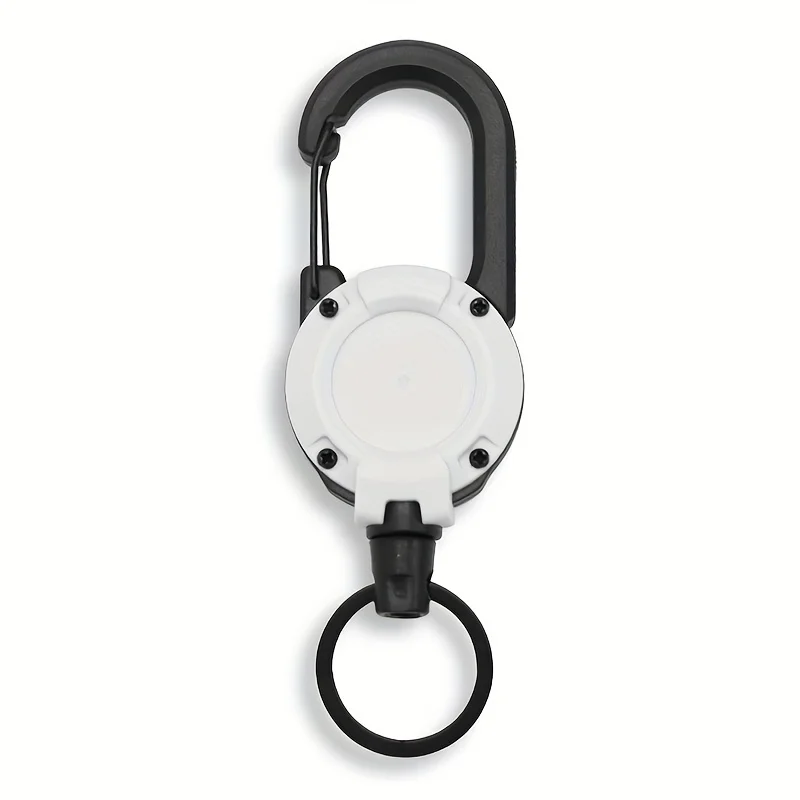 1/2/4 Uds soportes retráctiles extensibles llavero carretes de insignia Clip resistente con mosquetón llavero para hombres bolsas al aire libre: Verde