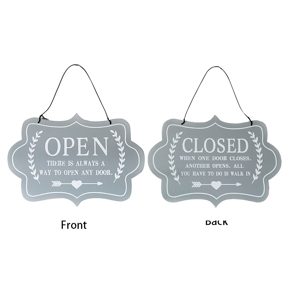 Greeting Business Notice Window Wall Decor Store Hanging Sign Display Double Side Restaurant Door Cafe Crafts Wooden Board