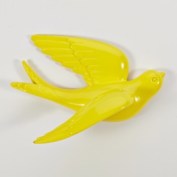 Muurstickers Swallow Home Decor Woonkamer Slaapkamer 3d Muurstickers Decoraties Ornamenten Hars Vogel Beeldje Standbeeld Op Muur: Yellow large 2