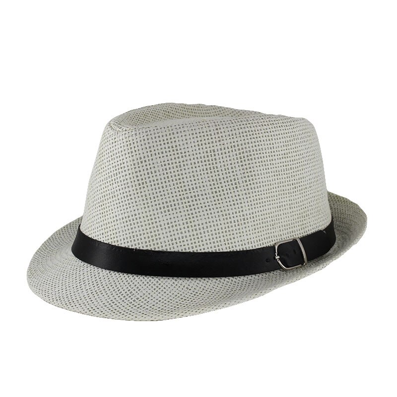 Miaoxi voksne mænd solhat sommer unisex solid afslappet hat sommer stråhætte ferie kvinder hatte motorhjelm sn -007: Hvid