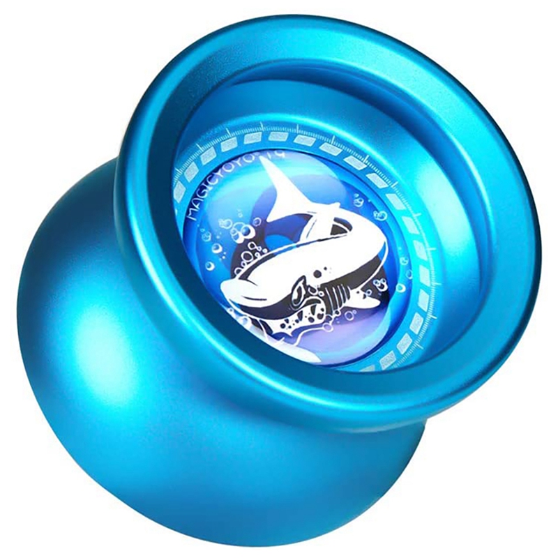 Magicyoyo responsive yoyo  t9, shark-blue yoyo with replacement bearing, axle, bearing removal tool, glove, , 5 strings