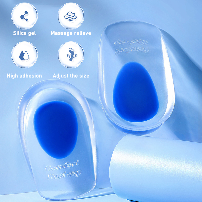 Silikon-Gel-Einlegesohlen, Schmerzheilungskissen, Knochensporn, Schmerzlinderung, Fersenpolster, verdickte, weiche, halbgroße Schuhsohle, Einlegesohle, Fersenpolster