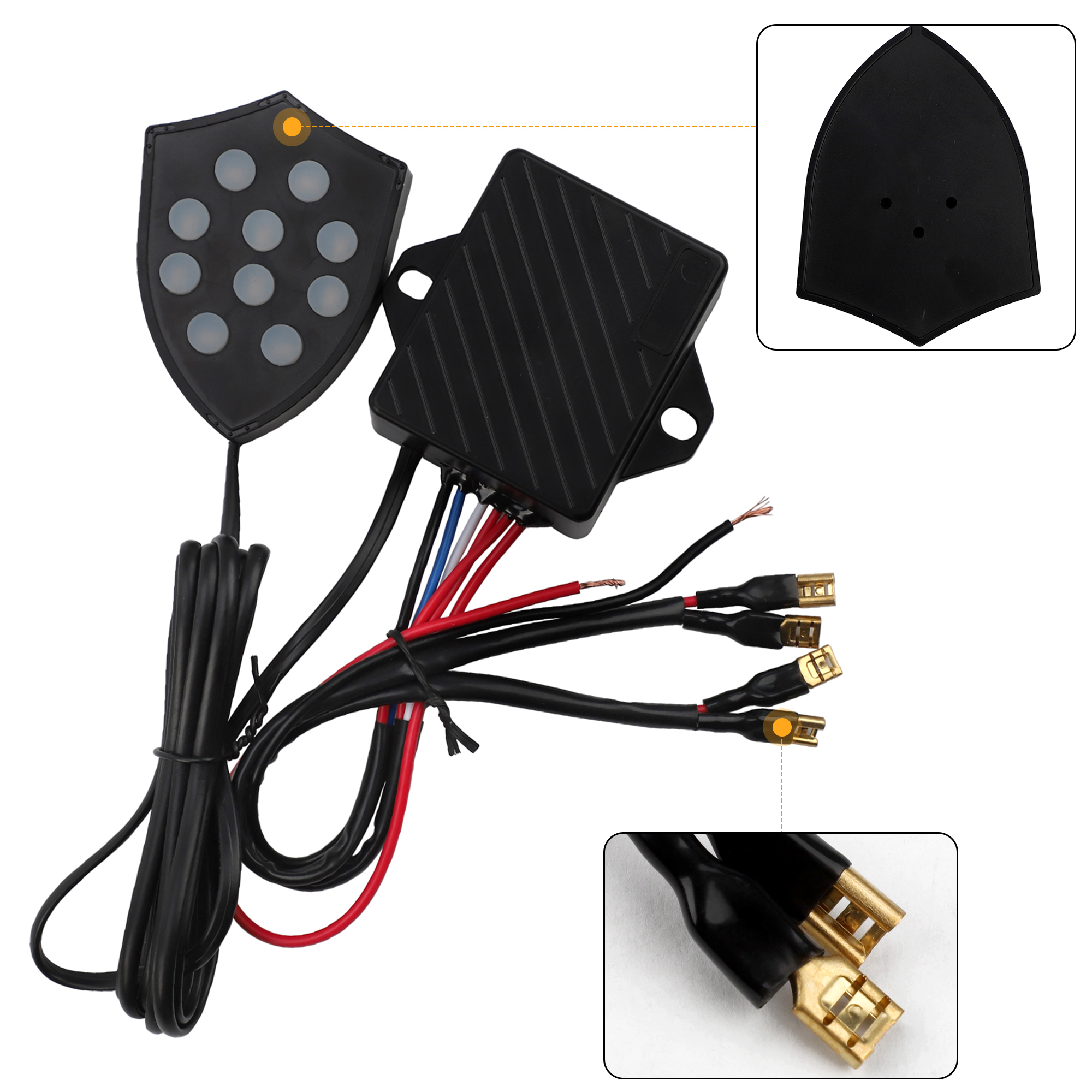 Bocina electrónica Universal de 12V, controlador Musical de 10 sonido, Monitor regulador, trompetas de caracol, sirena eléctrica, accesorios automotrices