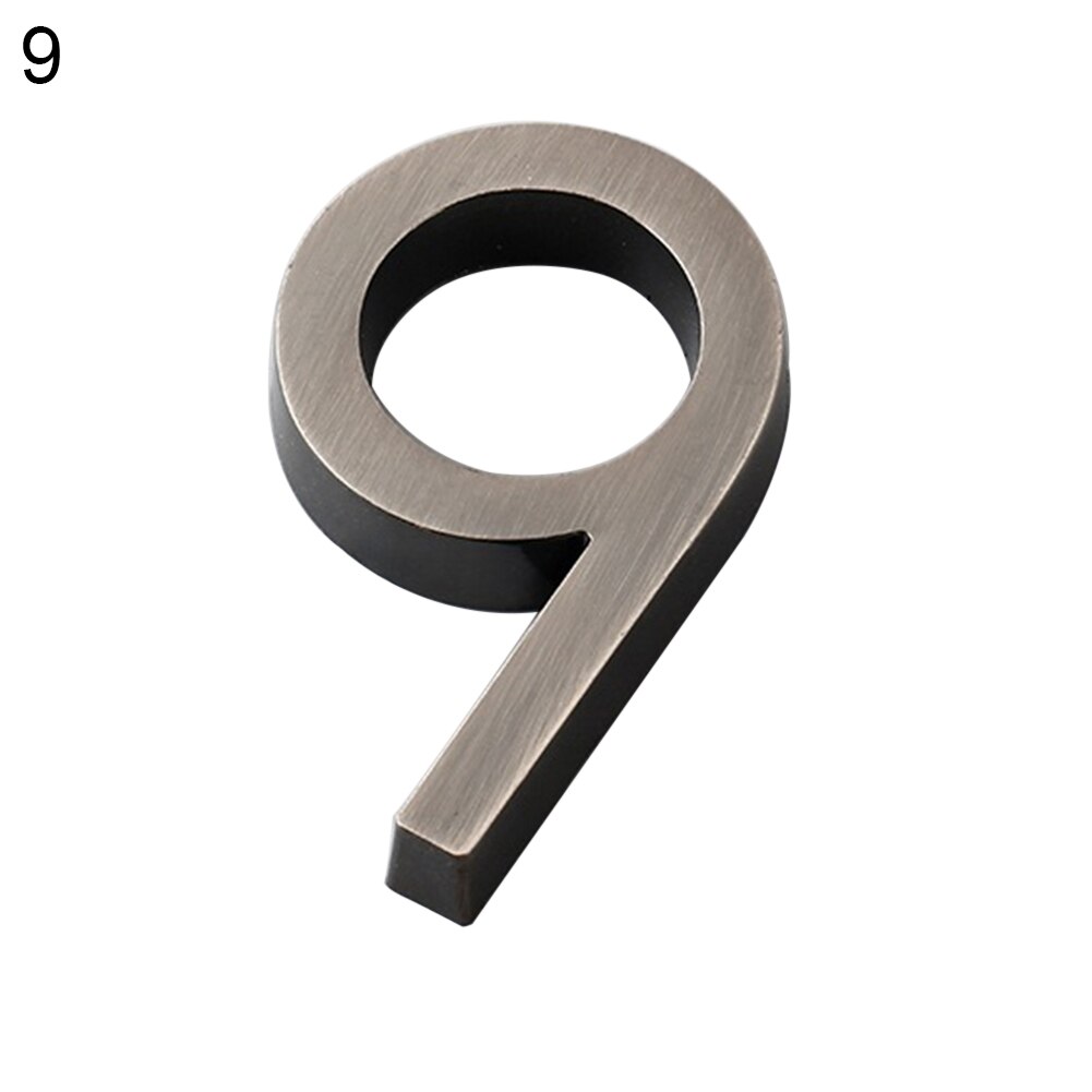 6cm Plated House Door Plaque Address Number Digit Figure Plate Sign Hotel Decor: 9