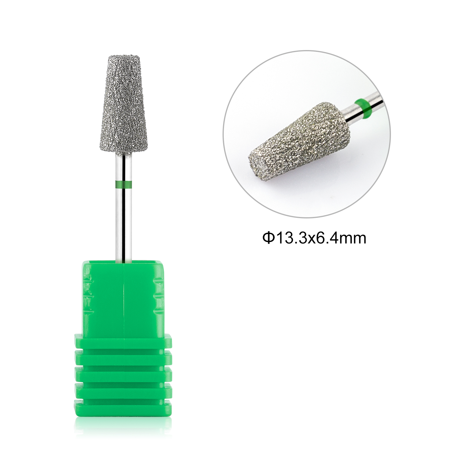 Tp diamantkrydsende tænder cylinder neglebor roterende neglebåndsrensende kværn 3/32 " manicureboremaskinetilbehør: Lysegrå