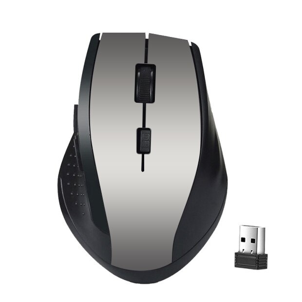 2.4GHz Wireless Gaming Mouse Portable Mouse Gamer for Computer PC Laptop Accessory with USB Receiver Silent Wireless Mice Office: Gray