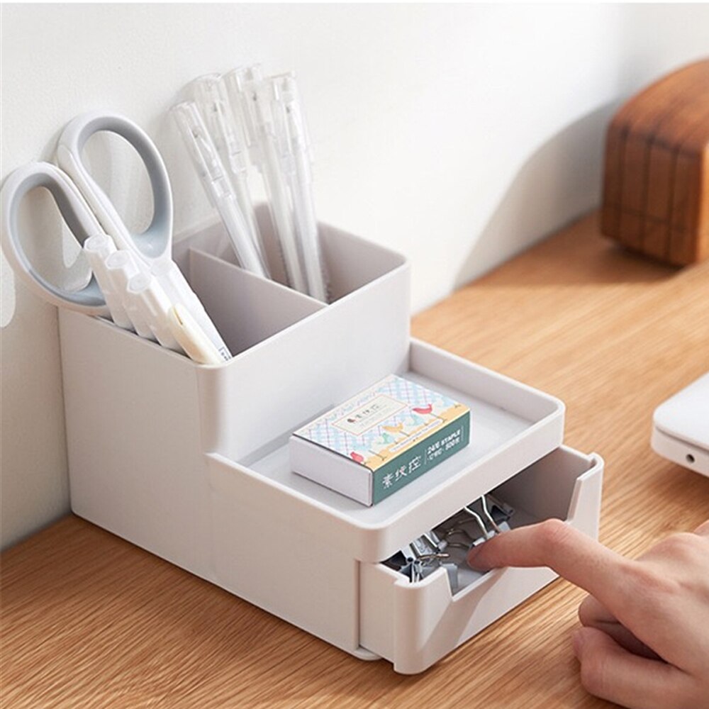 4 Layers Table Storage Organizer Box A4 Big Document Case Paper Desk Organizer Stationery Pen Book Holder for Home Desktop