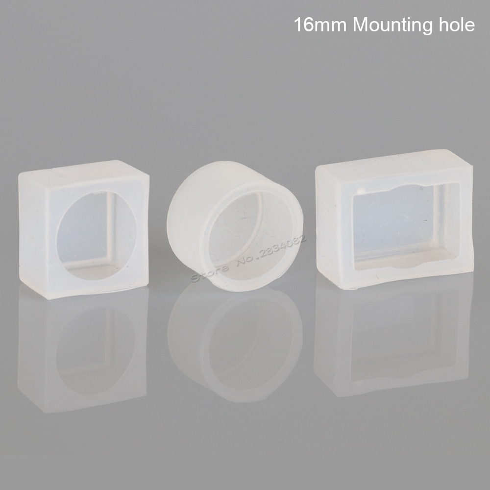 10pcs 16mm Rectangular Square Round Waterproof Push Button Caps Cover Panel Plug Push Button Switch Accessories Plate LA16