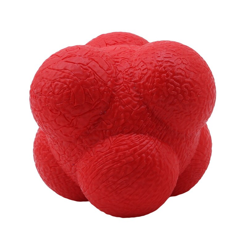 Hexagonal Reaction Ball Silicone Agility Coordination Reflex Exercise Sports Fitness Training Ball: Red