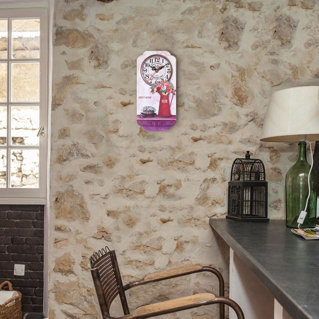 Wooden MDF Wall Clock Farmhouse Decor Wall Watch Large Decorative Clocks for Home Decor Wall Clock Quartz Timer