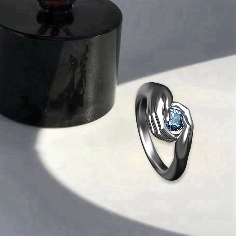 Neue Kreative Liebe Für Immer Finger Hand Ring Romantische Liebe Umarmung Hand Ringe Für Frauen Männer Modeschmuck