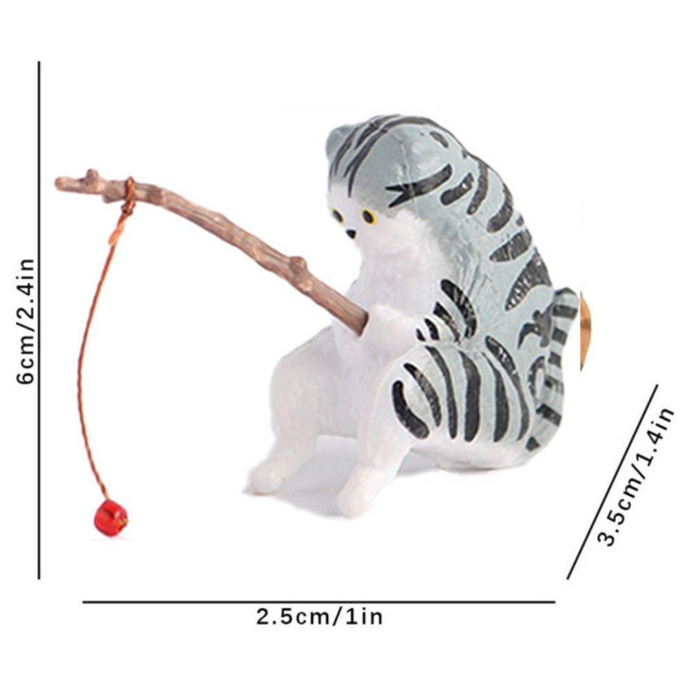 Easy Use Micro-landscape Aquarium Tanks Decor Kitten Fishing Ornament Miniature Figurines Fish Tank Ornaments Cat Statue: plum
