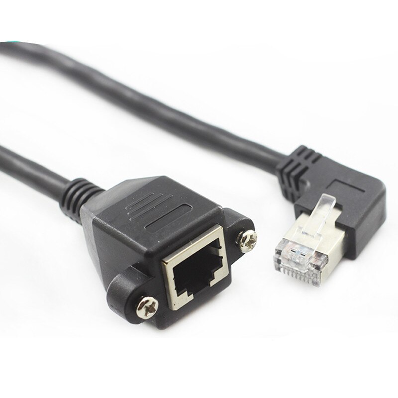 60cm w górę w dół prawy lewy kątowy 90 stopni 8P8C FTP STP UTP Cat5 RJ45 ze śrubą Lan sieć Ethernet przedłużacz 1ft 0.3m: 30cm / Left