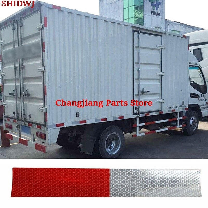 10Pcs Car Truck Reflective Stickers Warning Strip Auto supplies Night Driving Safety Secure Red White 4.5*30cm