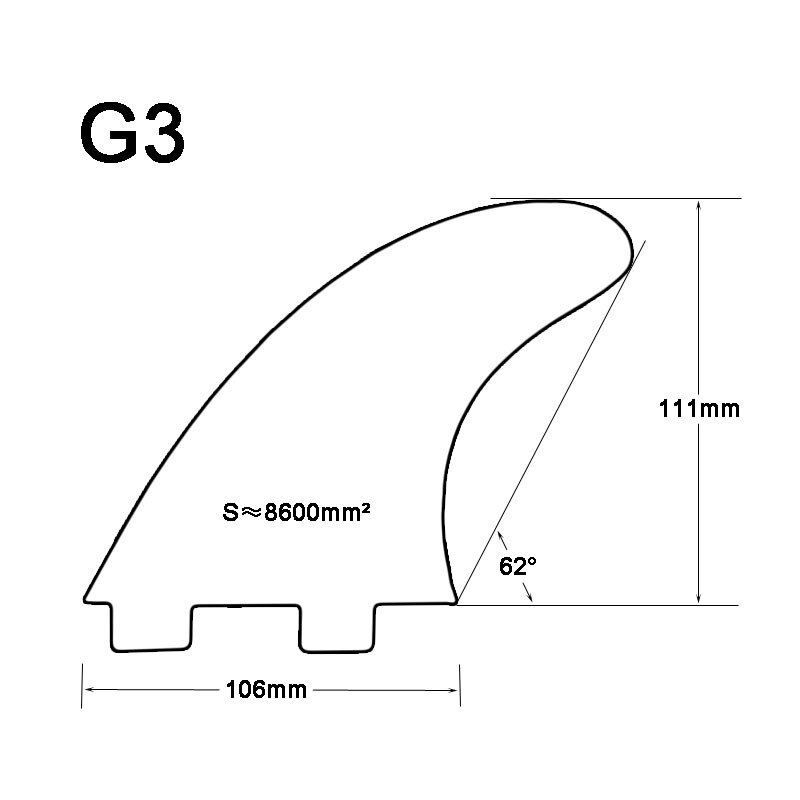 Surfbrætfinner fcs fin gx , g3,g5,g7 fin orange glasfiber honeycomb surffinner