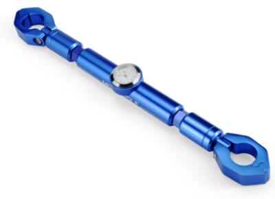 Multi-function motorcycle handlebar crossbar with clock/compass General motocross Aluminum alloy CNC balance handlebar crossbar: blue with clock